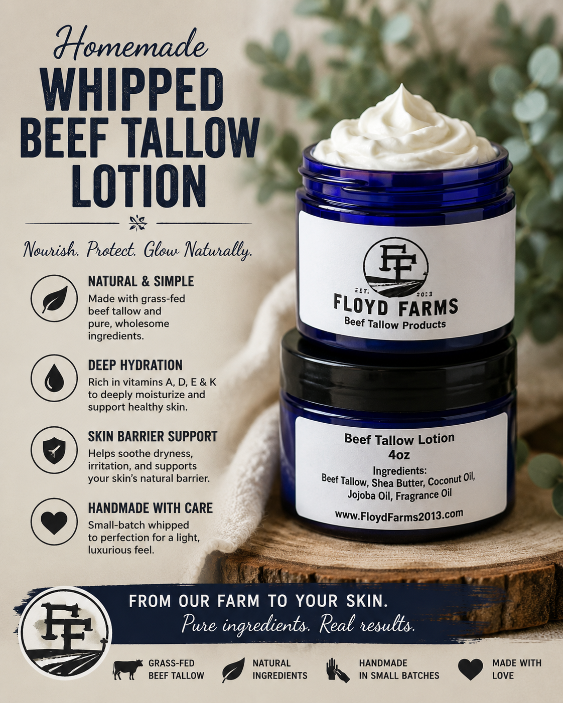 Whipped Beef Tallow Lotion
